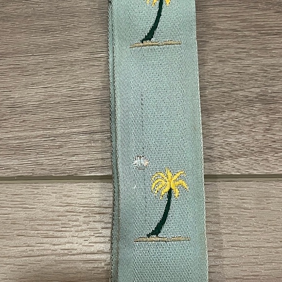 Dooney & Bourke Embroidered Palm Tree Leather Suspenders - Picture 2 of 6